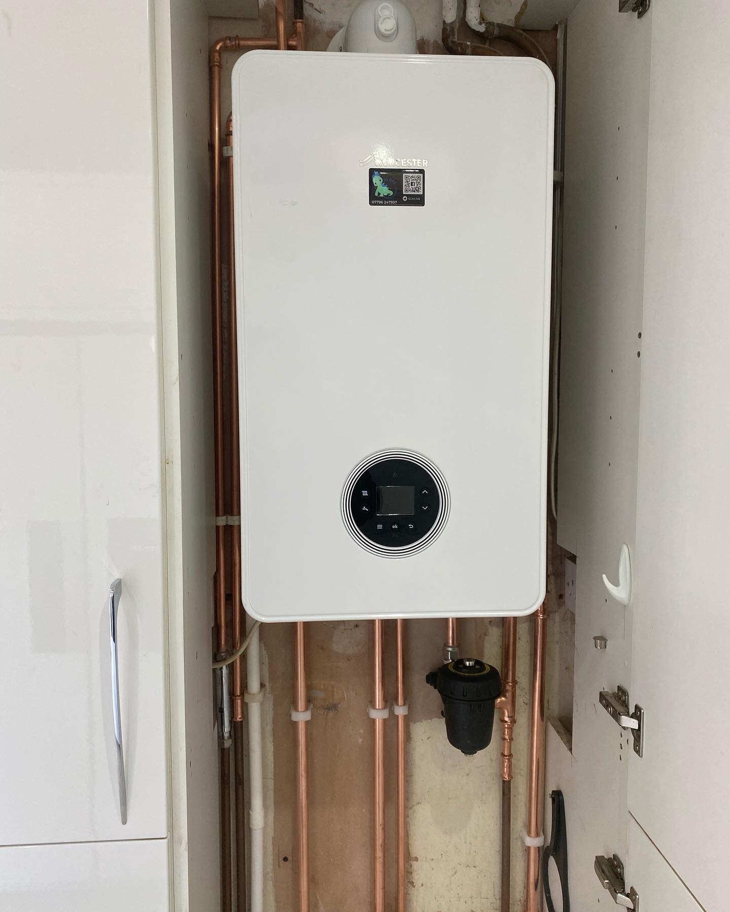 Heat pump ready boiler cupboard before handover